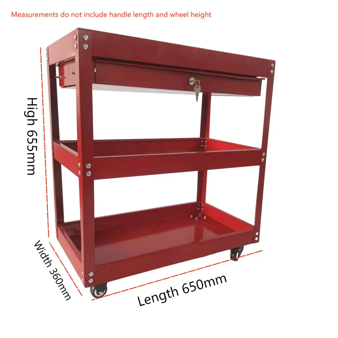 One-drawer three-layer tool trolley 13